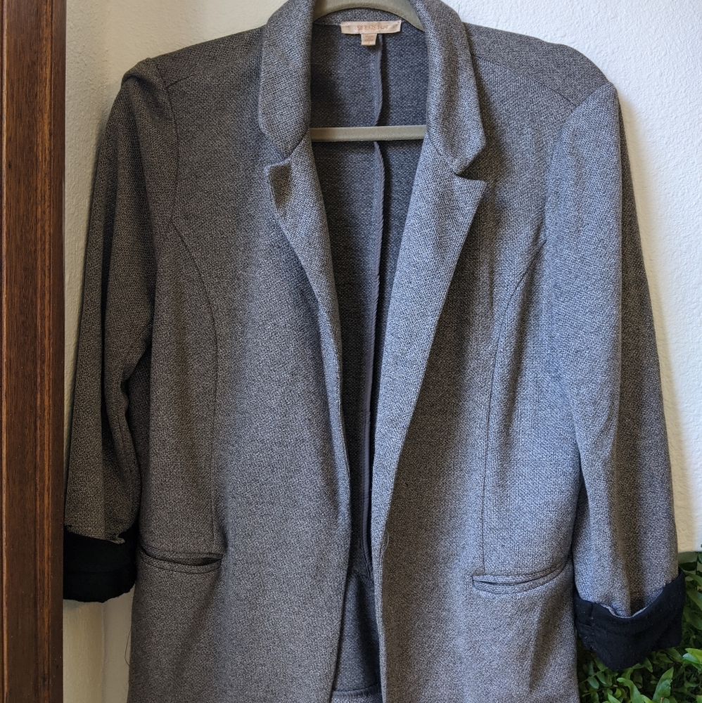 Soft Blazer with Contrast Cuffs